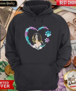 Happy Springer Spaniel Paw Dog Heart Hoodie - Design By Viewtees.com