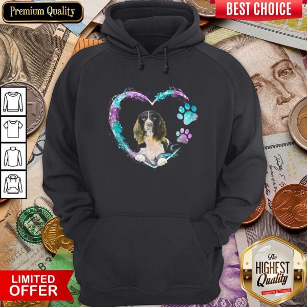 Happy Springer Spaniel Paw Dog Heart Hoodie - Design By Viewtees.com