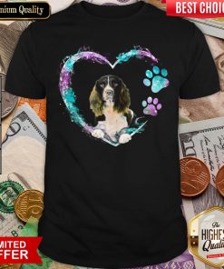 Happy Springer Spaniel Paw Dog Heart Shirt - Design By Viewtees.com