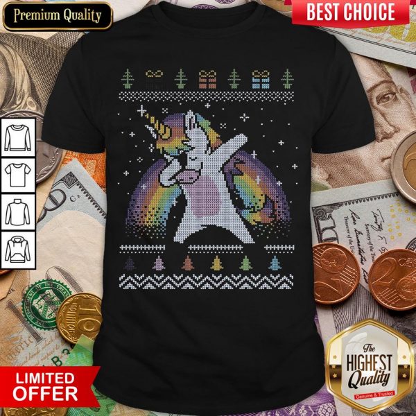 Happy Unicorn Dabbing Ugly Merry Christmas Shirt - Design By Viewtees.com