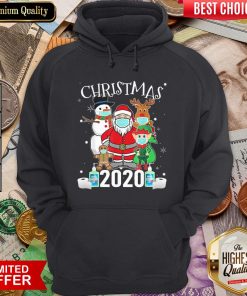 Hot Christmas Santa Claus And Friends Wearing Mask 2020 Hoodie - Design By Viewtees.com