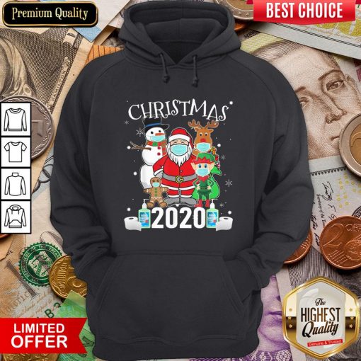 Hot Christmas Santa Claus And Friends Wearing Mask 2020 Hoodie - Design By Viewtees.com