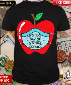 Hot 100th Days Of Virtual School Student Apple Wear Mask Shirt - Design By Viewtees.com