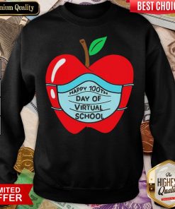 Hot 100th Days Of Virtual School Student Apple Wear Mask Sweatshirt - Design By Viewtees.com