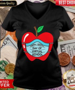 Hot 100th Days Of Virtual School Student Apple Wear Mask V-neck - Design By Viewtees.com