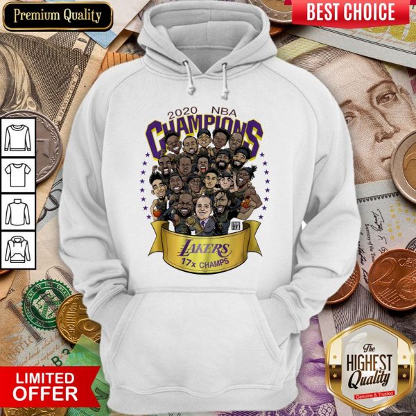 Hot 2020 NBA Champions Los Angeles Lakers 17 Champs Cartoon Hoodie - Design By Viewtees.com