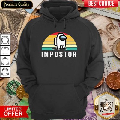 Gaming Meme Impostor Among Game Us Sus Gift Vintage Sunset Hoodie - Design By Viewtees.com