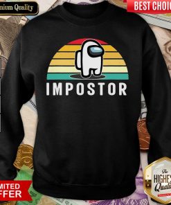 Gaming Meme Impostor Among Game Us Sus Gift Vintage Sunset Sweatshirt - Design By Viewtees.com