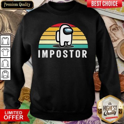 Gaming Meme Impostor Among Game Us Sus Gift Vintage Sunset Sweatshirt - Design By Viewtees.com 