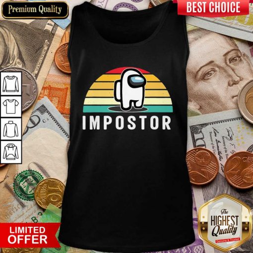 Gaming Meme Impostor Among Game Us Sus Gift Vintage Sunset Tank Top - Design By Viewtees.com