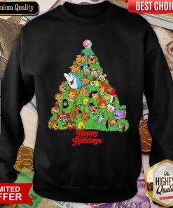 Hot Holidays From Your Favorite Cartoon Characters In A Christmas Tree Sweatshirt - Design By Viewtees.com