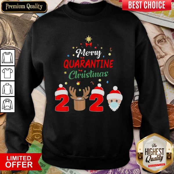 Hot Merry Quarantine Christmas 2020 Xmas Pajamas Holidays Gift Sweatshirt - Design By Viewtees.com