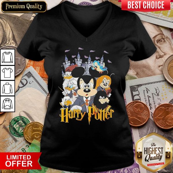 Hot Mickey Mouse And Duck Donald Harry Potter V-neck - Design By Viewtees.com