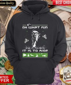 Hot Motocross Oh What Fun It Is To Ride Ugly Christmas Hoodie - Design By Viewtees.com