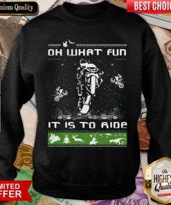 Hot Motocross Oh What Fun It Is To Ride Ugly Christmas Sweatshirt - Design By Viewtees.com