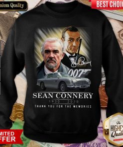 Hot Sean Connery 1930-2020 Thank You For The Memories Signature Sweatshirt - Design By Viewtees.com