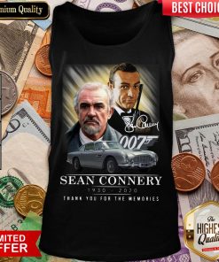 Hot Sean Connery 1930-2020 Thank You For The Memories Signature Tank Top - Design By Viewtees.com