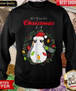 Star Wars Porg All I Want Christmas Holiday Sweatshirt - Design By Viewtees.com