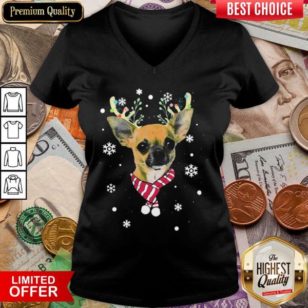 Nice Chihuahua Gorgeous Reindeer Christmas V-neck - Design By Viewtees.com