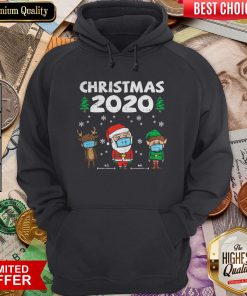 Nice Christmas 2020 Reindeer Santa Elf Face Wear Mask Hoodie - Design By Viewtees.com
