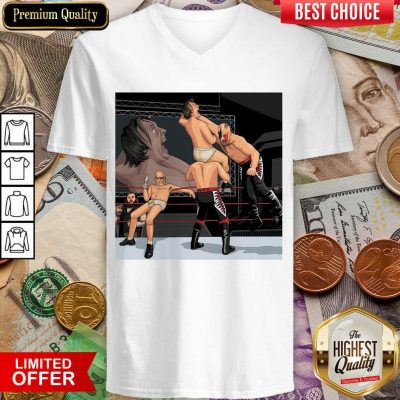 Eddie And Richie Vs Legion Of Doom Art Print V-neck - Design By Viewtees.com