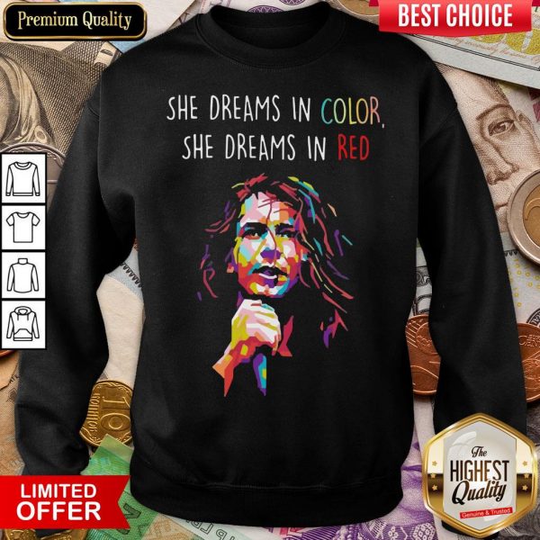 Nice Eddie Vedder She Dreams In Color She Dreams In Red Sweatshirt - Design By Viewtees.com