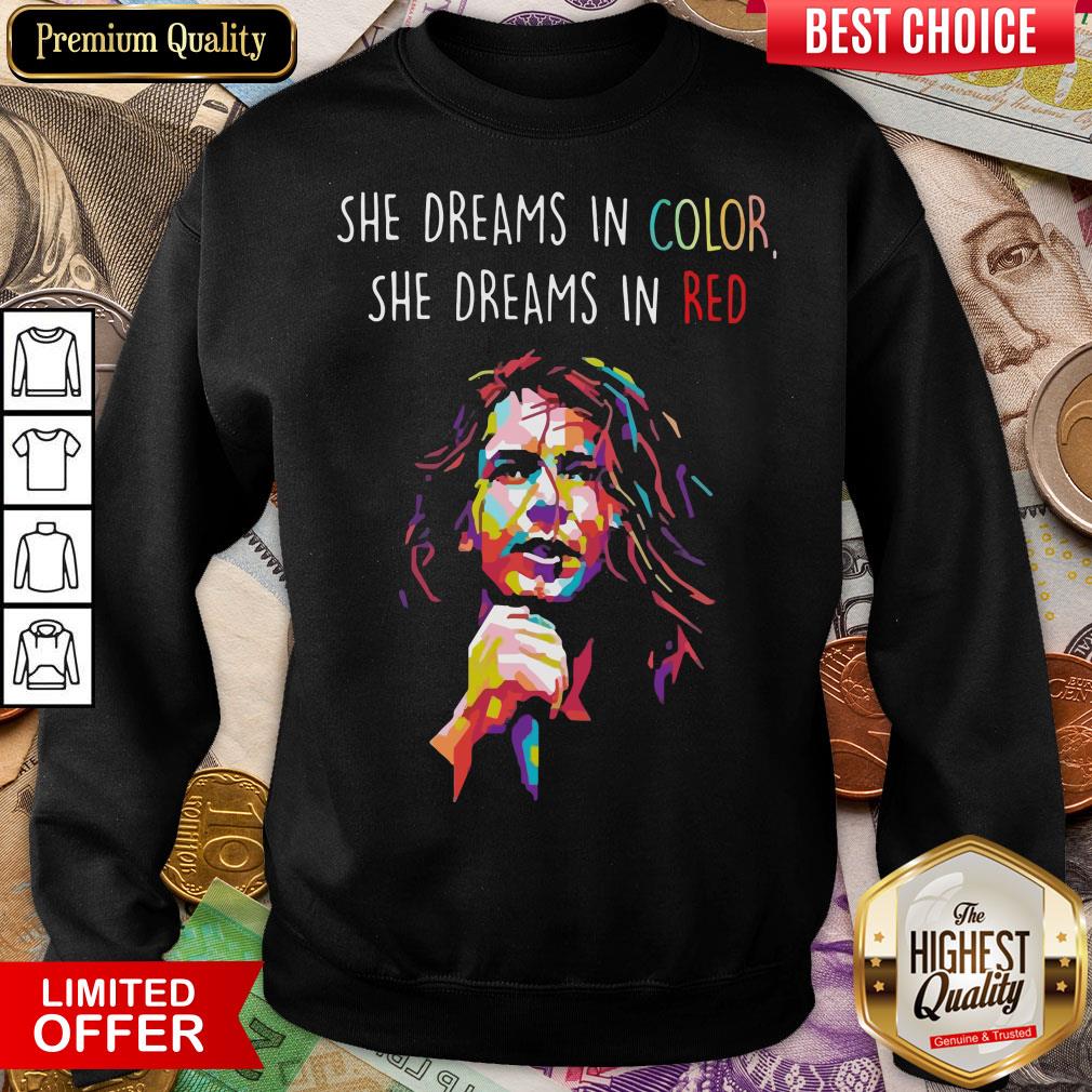 Nice Eddie Vedder She Dreams In Color She Dreams In Red Sweatshirt - Design By Viewtees.com 