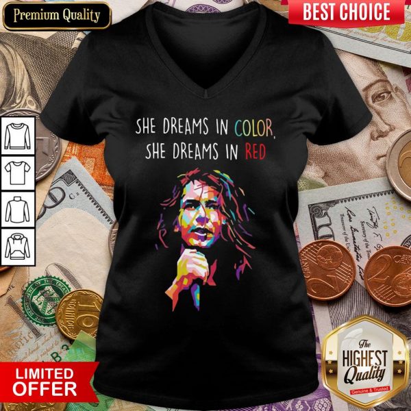 Nice Eddie Vedder She Dreams In Color She Dreams In Red V-neck - Design By Viewtees.com