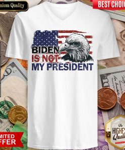 Nice Joe Biden Is Not My President Flag Usa Election Vintage V-neck - Design By Viewtees.com