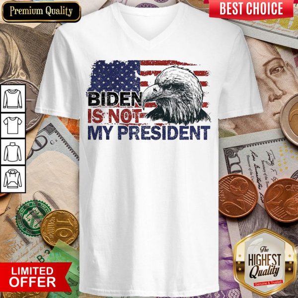 Nice Joe Biden Is Not My President Flag Usa Election Vintage V-neck - Design By Viewtees.com