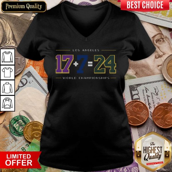 Nice LA24 Shirt Los Angeles Baseball & Basketball World Championships V-neck - Design By Viewtees.com