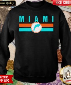 MIA Miami Local Standard MIA Retro Dolphin Miami FL Sweatshirt - Design By Viewtees.com