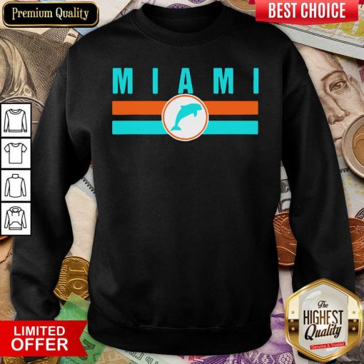 MIA Miami Local Standard MIA Retro Dolphin Miami FL Sweatshirt - Design By Viewtees.com