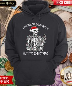 Nice Skull Santa Hat When You're Dead Inside But It's Christmas Hoodie - Design By Viewtees.com
