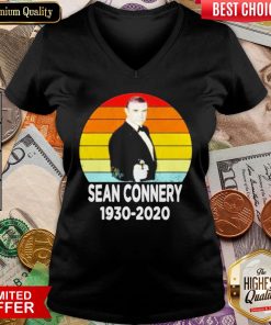 Official Rip Sean Connery 1930 2020 Vintage V-neck - Design By Viewtees.com
