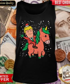 Grrateful Santa Trump Riding Unicorn Christmas Xmas Tank Top - Design By Viewtees.com