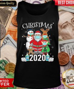Hot Christmas Santa Claus And Friends Wearing Mask 2020 Tank Top - Design By Viewtees.com