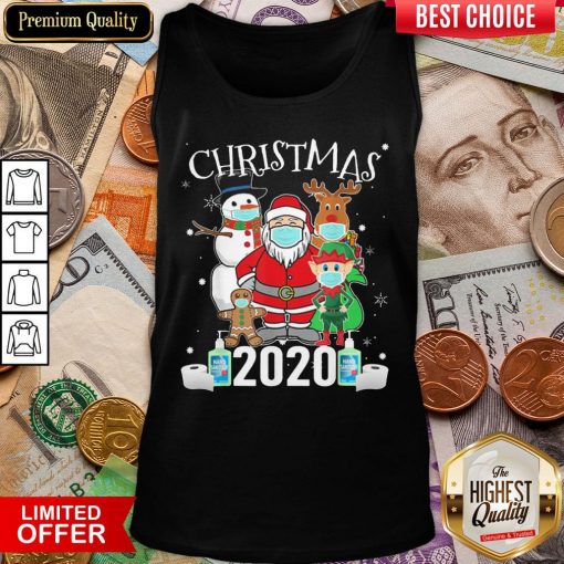 Hot Christmas Santa Claus And Friends Wearing Mask 2020 Tank Top - Design By Viewtees.com