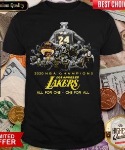 Top Kobe Bryant 2020 Nba Champion Los Angeles Lakers All For One – One For All Shirt - Design By Viewtees.com