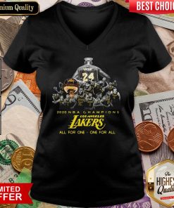 Top Kobe Bryant 2020 Nba Champion Los Angeles Lakers All For One – One For All V-neck - Design By Viewtees.com