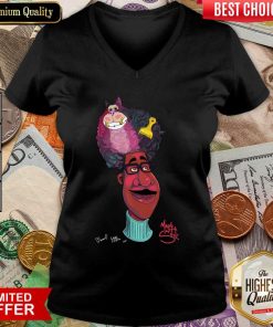Made With Soul Disney Pixar Soul ‘Joe And His Fro’ By Bianca Pastel And Hue V-neck - Design By Viewtees.com