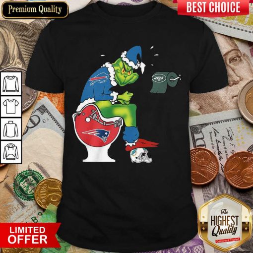 The Grinch Buffalo Bills Shit On Toilet New England Patriots And Other Teams Christmas Shirt - Design By Viewtees.com
