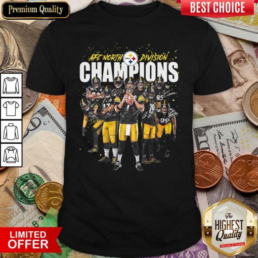 Pittsburgh Steelers Team Football Afc North Division Champions Signatures Shirt - Design By Viewtees.com