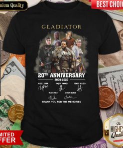 Gladiator 20th Anniversary 2000 2020 Thank You For The Memories Signatures Shirt - Design By Viewtees.com