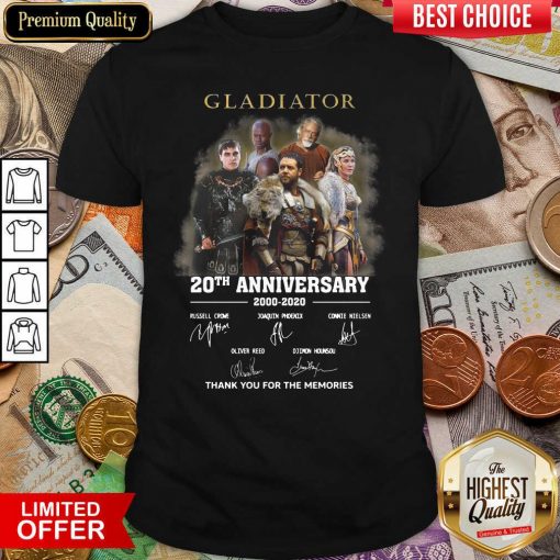 Gladiator 20th Anniversary 2000 2020 Thank You For The Memories Signatures Shirt - Design By Viewtees.com