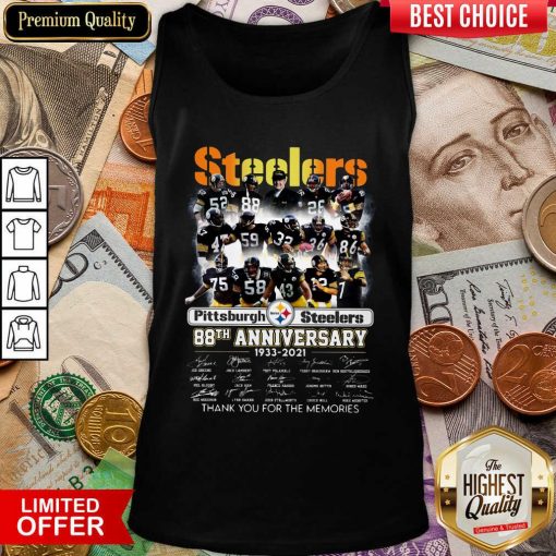 Steelers Pittsburgh Steelers 88th Anniversary 1933 2021 Thank You For The Memories Signatures Tank Top - Design By Viewtees.com