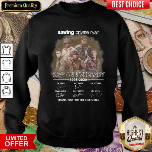 Saving Private Ryan 22nd Anniversary 1988 2020 Thank You For The Memories Signatures Sweatshirt - Design By Viewtees.com