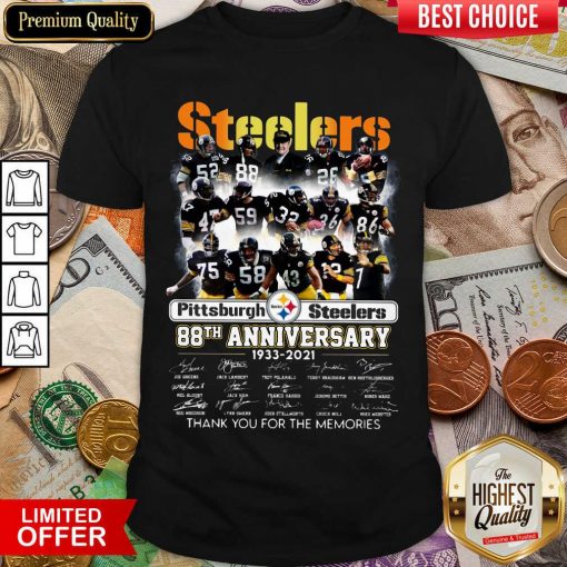 Steelers Pittsburgh Steelers 88th Anniversary 1933 2021 Thank You For The Memories Signatures Shirt - Design By Viewtees.com