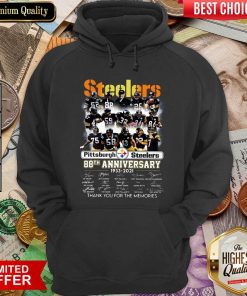Steelers Pittsburgh Steelers 88th Anniversary 1933 2021 Thank You For The Memories Signatures Hoodie - Design By Viewtees.com