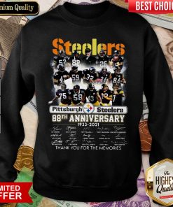 Steelers Pittsburgh Steelers 88th Anniversary 1933 2021 Thank You For The Memories Signatures Sweatshirt - Design By Viewtees.com